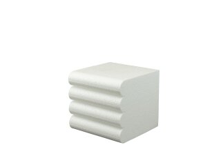 Hand towel stacking aid styrofoam, flame-resistant, 4 ribs     Size: 25x23x25 cm (H/W/D)    Color: white