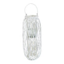 Lantern willow/glass - Material:  - Color: white - Size:...