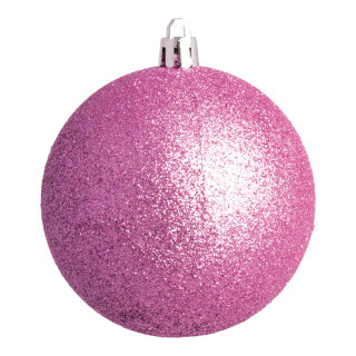 Weihnachtskugel, pink glitter      Groesse: Ø 8cm, 6 St./Blister