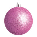 Weihnachtskugel, pink glitter      Groesse: Ø 10cm