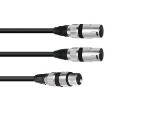 OMNITRONIC Adapter Cable XLR(F)/2xXLR(M) 1.5m bk