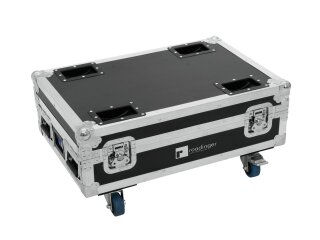 ROADINGER Flightcase 4x AKKU BAR-6 Glow QCL Flex QuickDMX mit Ladefunktion