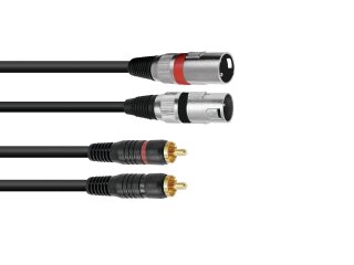 OMNITRONIC Adapter Cable 2xXLR(M)/2xRCA 1.5m bk