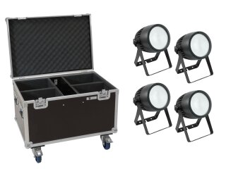 EUROLITE Set 4x LED Theatre COB 200 WW/CW + Case mit Rollen