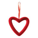 Contour velvet heart out of styrofoam/velvet, with hanger...