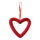 Contour velvet heart out of styrofoam/velvet, with hanger     Size: 20cm    Color: red