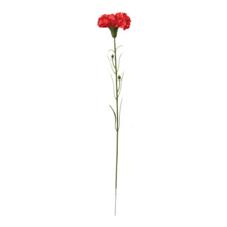 Carnation on stem out of artificial silk/ plastic, flexible     Size: 50cm, Ø8cm    Color: red