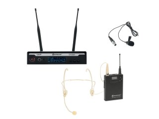 RELACART Set UR-222S Bodypack with HM-600S Headset and Lavalier