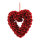 Wreath heart-shaped out of wood/styrofoam, with hanger     Size: Ø 37cm    Color: red