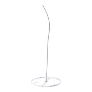 Flower stand Ø ca. 2cm, 2-parts, out of plastic, flexible     Size: 60cm, metal base Ø 32cm    Color: white