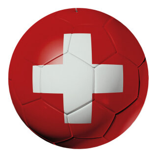 Football out of plastic, double-sided printed, flat     Size: Ø 30cm    Color: red/white