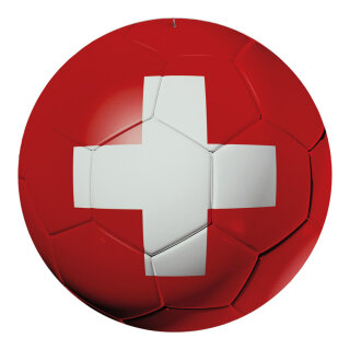 Schweiz Fußball aus Kunststoff, doppelseitig bedruckt, flach     Groesse: Ø 50cm    Farbe: rot/weiß     #