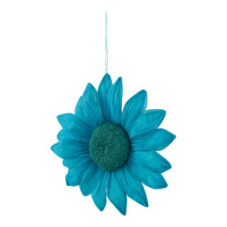 Blüte aus Papier mit Hänger     Groesse: 30cm    Farbe: blau