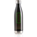 Auslaufsichere Trinkflasche mit Stainless-Steel-Deckel Farbe: schwarz