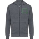 Iqoniq Abisko Zip-Kapuzenpullover aus recycelter Baumwolle Farbe: ungefärbtes Anthrazit