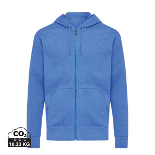 Iqoniq Abisko Zip-Kapuzenpullover aus recycelter Baumwolle Farbe: heather blue