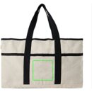 VINGA Volonne AWARE™ Strandtasche aus recyceltem Canvas Farbe: off white, schwarz