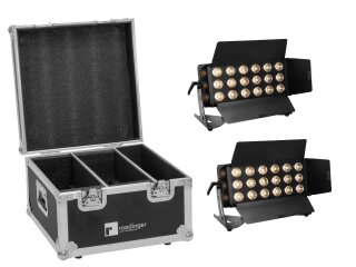 EUROLITE Set 2x LED CLS-18 QCL RGB/WW 18x7W + Flightcase