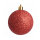Weihnachtskugel mit festem Glitter, aus Kunststoff     Groesse: Ø 25cm    Farbe: rot