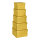 Boxen 5 Stk./Satz, quadratisch, nestend, Pappe     Groesse: 12,5x12,5x9cm+14x14x9,5cm, 15,5x15,5x10cm, 17x17x10,5cm+18,5x18,5x11cm    Farbe: gold